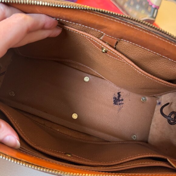 VTG Dooney & Bourke All Weather Satchel Handbag Tan Pebbled Leather USA 90s Y2K - Picture 11 of 15